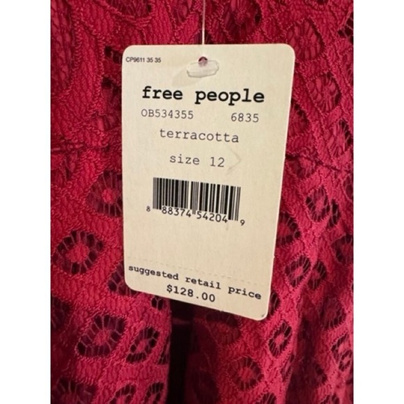 New Free People Red Lace Sleeveless Party Cocktail Jumpsuit Romper - Picture 7 of 8